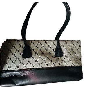 Rangoni vintage Classic genuine leather & canvas monogram print ,3 sections